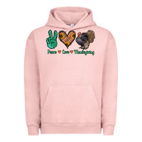 Pigment Salmon peace love thanksgiving Urban Hoodie - Jasminsmagicworld