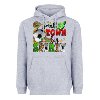 Heather Grey small town big spirit soccer Heavyweight Hoodie - Zillion Design Studio