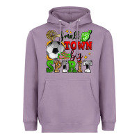 Lavender small town big spirit soccer Heavyweight Hoodie - Zillion Design Studio