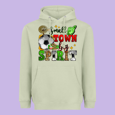 Small Town Big Spirit Soccer Heavyweight Hoodie Designed By Zillion Design Studio