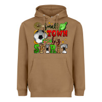 Toasted Coconut small town big spirit soccer Heavyweight Hoodie - Zillion Design Studio