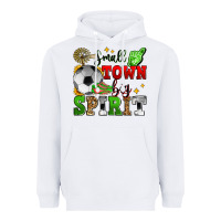 White small town big spirit soccer Heavyweight Hoodie - Zillion Design Studio