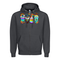Smoke rainbow coffee cups Zipper Hoodie - texasbilliewilder