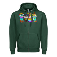 Rainbow Coffee Cups Zipper Hoodie | Teevron