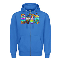 True Royal rainbow coffee cups Zipper Hoodie - texasbilliewilder