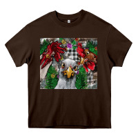 Chocolate Brown Chicken Heavy Core Tee - CowhideDigitalArt
