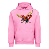 Fuchsia Pink Ladybug Flying Urban Hoodie - LillyAllenDesigns