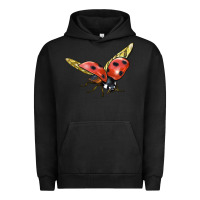 Pigment Black Ladybug Flying Urban Hoodie - LillyAllenDesigns