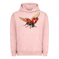 Pigment Salmon Ladybug Flying Urban Hoodie - LillyAllenDesigns
