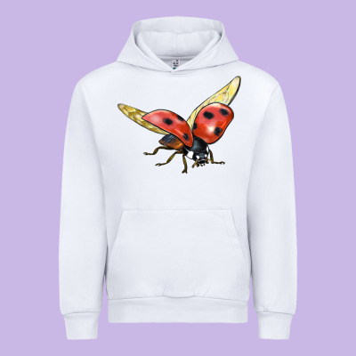 Ladybug Flying Urban Hoodie Designed By Lillyallendesigns