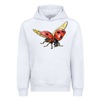 White Ladybug Flying Urban Hoodie - LillyAllenDesigns