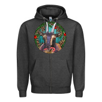 Charcoal Heather Dark Goat Christmas Zipper Hoodie - RanaPortraitStore