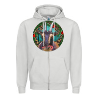 Dove Grey Dark Goat Christmas Zipper Hoodie - RanaPortraitStore