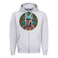 Heather Grey Dark Goat Christmas Zipper Hoodie - RanaPortraitStore