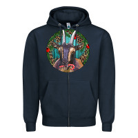 Navy Dark Goat Christmas Zipper Hoodie - RanaPortraitStore