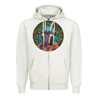 Oatmeal Heather Dark Goat Christmas Zipper Hoodie - RanaPortraitStore