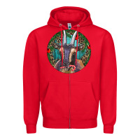 Red Dark Goat Christmas Zipper Hoodie - RanaPortraitStore