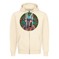 Sandshell Dark Goat Christmas Zipper Hoodie - RanaPortraitStore