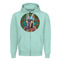 Seafoam Dark Goat Christmas Zipper Hoodie - RanaPortraitStore