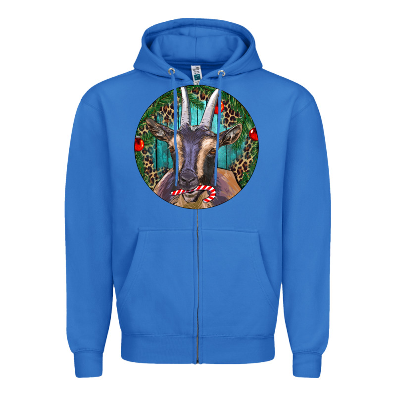 Dark Goat Christmas Zipper Hoodie by RanaPortraitStore | Teevron
