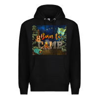 Black born to camp Premium Hoodie - NancyCooperArtShop