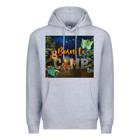 Heather Grey born to camp Premium Hoodie - NancyCooperArtShop