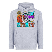 Heather Grey small town big spirit basketball Heavyweight Hoodie - Zillion Design Studio