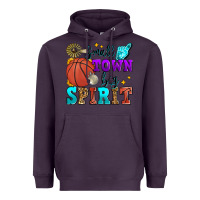 Plum small town big spirit basketball Heavyweight Hoodie - Zillion Design Studio