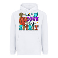 White small town big spirit basketball Heavyweight Hoodie - Zillion Design Studio