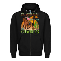 Black raising hell with the hippies and the cowboys Zipper Hoodie - texasbilliewilder