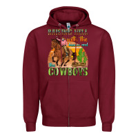 Burgundy raising hell with the hippies and the cowboys Zipper Hoodie - texasbilliewilder