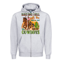 Heather Grey raising hell with the hippies and the cowboys Zipper Hoodie - texasbilliewilder