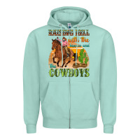 Seafoam raising hell with the hippies and the cowboys Zipper Hoodie - texasbilliewilder