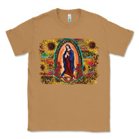 Toasted Coconut Sunflower Lady Of Guadalupe Distressed Background Classic Tee - RanaPortraitStore