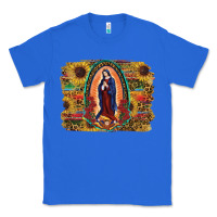 True Royal Sunflower Lady Of Guadalupe Distressed Background Classic Tee - RanaPortraitStore