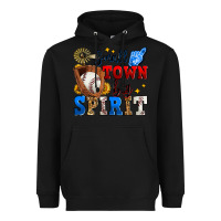 Black small town big spirit baseball Heavyweight Hoodie - Zillion Design Studio