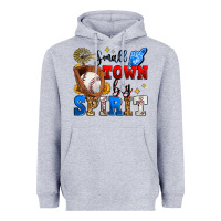 Heather Grey small town big spirit baseball Heavyweight Hoodie - Zillion Design Studio