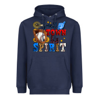 Navy small town big spirit baseball Heavyweight Hoodie - Zillion Design Studio