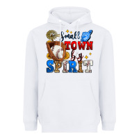 White small town big spirit baseball Heavyweight Hoodie - Zillion Design Studio