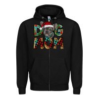 Black Christmas French Bulldog Mom Zipper Hoodie - RanaPortraitStore
