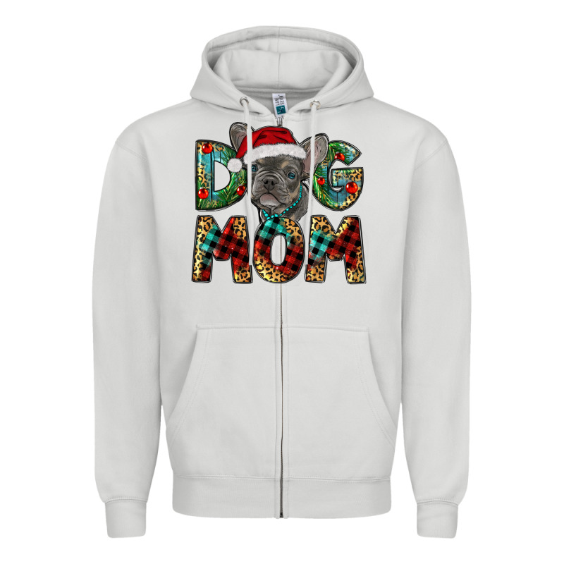 Christmas French Bulldog Mom Zipper Hoodie by RanaPortraitStore | Teevron