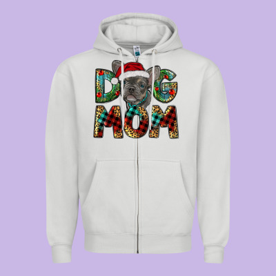 Zipper Hoodie Christmas French Bulldog Mom