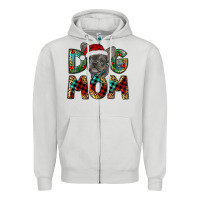 Dove Grey Christmas French Bulldog Mom Zipper Hoodie - RanaPortraitStore
