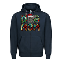 Navy Christmas French Bulldog Mom Zipper Hoodie - RanaPortraitStore