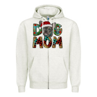 Oatmeal Heather Christmas French Bulldog Mom Zipper Hoodie - RanaPortraitStore