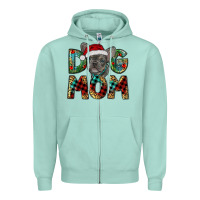 Seafoam Christmas French Bulldog Mom Zipper Hoodie - RanaPortraitStore