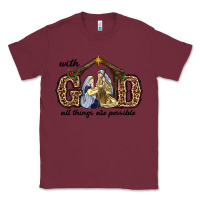 Burgundy With God All Things Are Possible Classic Tee - RanaPortraitStore