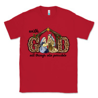 Red With God All Things Are Possible Classic Tee - RanaPortraitStore