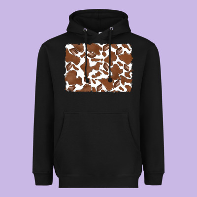 Distressed Chocolate Milkshake Cowhide Heavyweight Hoodie Designed By Ranaportraitstore