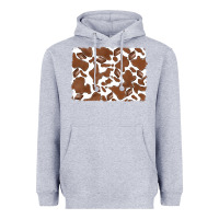 Heather Grey distressed chocolate milkshake cowhide Heavyweight Hoodie - RanaPortraitStore